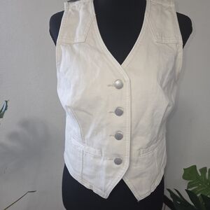Target Cream Button-Up Vest